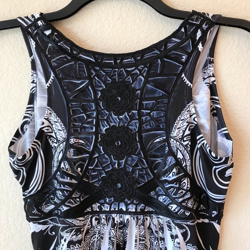 Apt 9 Sleeveless Dress Black & White Mini Bling - Picture 6 of 7